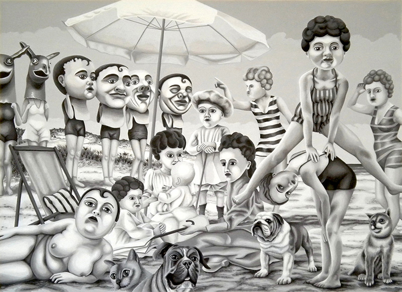 bwb-15 Victorian Beach Dolls. 2010, 40 x 56 cm, gouache on paper.