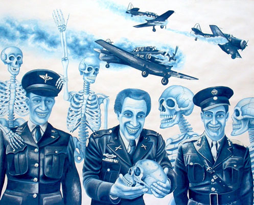 ho-03 Military Plane Crash. 2012, 60 x 75 cm, cyanotype print, gouache and casein on paper.