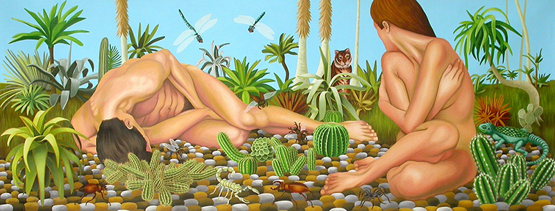 sj-15 Expulsion from Paradise.2006, 43 x 112 cm, oil on canvas.