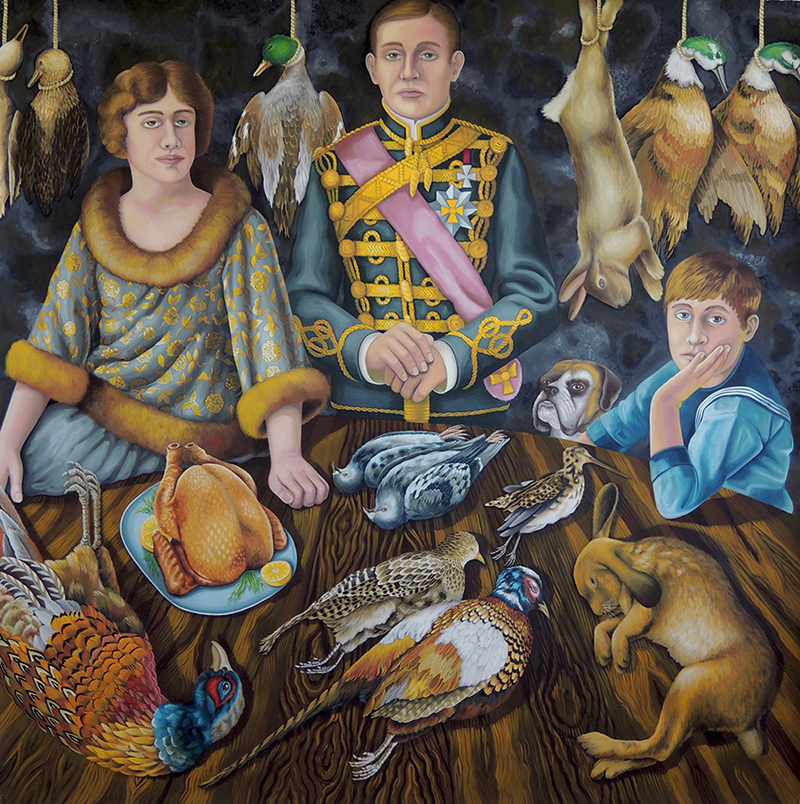 sta-04 Dead Game. 2015, 140 x 140 cm, gouache on paper.