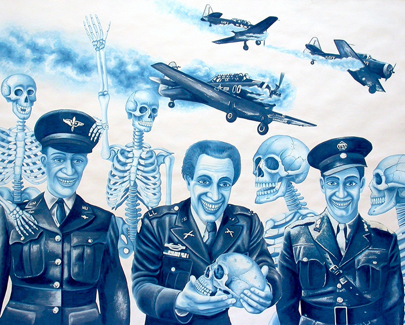 war-05 Military Plane Crash. 2012, 60 x 75 cm, cyanotype print,  gouache and casein on paper.