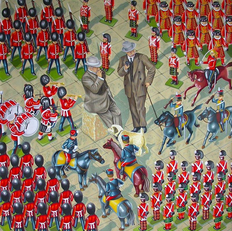 war-09 Military Rendezvous. 2014, 140 x 140 cm, gouache on paper.