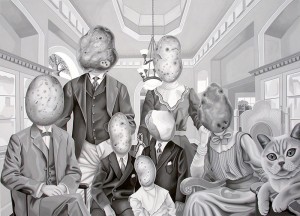 The Potato Heads. 2009, 40 x 56 cm, gouache on paper.     