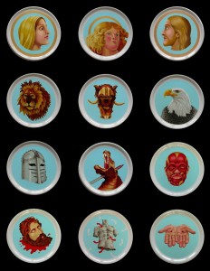 Saints on Plates. 2005-2007, 31 cm each, thermohardening paint on porcelain.   