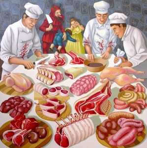 The Devil's Food. 2006,  76 x 76 cm, oil on canvas.    