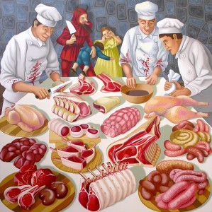 The Devil's Food. 2006,  76 x 76 cm, oil on canvas.    