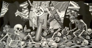 Beachhead - Death's Head! (Anzio 1944) 2011, 56 x 106 cm, oil on canvas. 